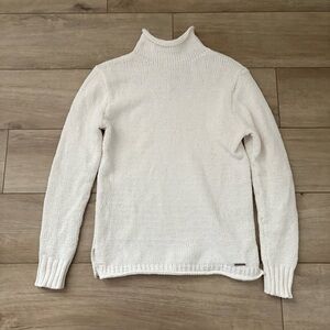 Abercrombie & Fitch Womens Pullover Sweater Mock Neck Solid White Size Medium M